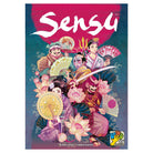 Sensu - Colorful board game box art featuring five characters in traditional Japanese attire holding fans and umbrellas against a.