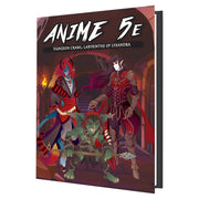 Anime 5E: Dungeon Crawl: Labyrinth of Lysandra (PREORDER) - Hardcover book with dark fantasy cover art featuring three anime-style adventurers in a dungeon setting.