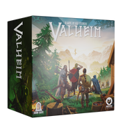 Valheim: Deluxe (PREORDER) - Valheim Deluxe box featuring fantasy warriors with shields and weapons in a forested valley with mountains in the background.