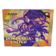 Magic: the Gathering - Dominaria United - Collector Booster Omega Pack - The Gathering Dominaria United Collector Booster pack with purple multi-armed creature artwork on holographic gold.