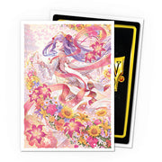 Dragon Shield Standard Matte Art Sleeves 100ct - Grand Archive - Diao Chan Idyll Corsage - Card sleeves featuring a matte finish with bright floral artwork and a graceful female character in flowing ribbons.