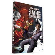 Monster of the Week: Slayer's Survival Kit - Slayer's Survival Kit" with dark fantasy cover art featuring a male character in a purple outfit wielding weapons against.