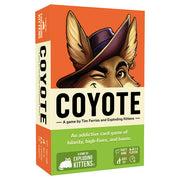 Coyote Game - Orange and green card game box featuring a winking coyote wearing a purple hat.