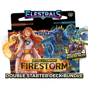Elestrals - Firestorm Hestia vs. Poseidon Double Starter Deck Bundle - Elestrals Firestorm Hestia vs. Poseidon double starter deck box featuring vibrant illustrations of fiery Hestia and armored.