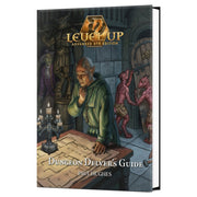Level Up Advanced 5E: Dungeon Delver’s Guide (PREORDER) - Hardcover book with a dark fantasy cover showing a hooded figure studying maps in a dungeon setting, titled "Level Up.