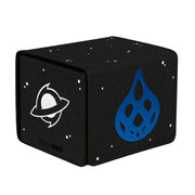 Ultra Pro Alcove Edge 100+: Magic the Gathering: Edge of Eternities - Titanic Godcore - Black rectangular deck box with white planetary icon and large blue teardrop symbol on sides, speckled with white dots.
