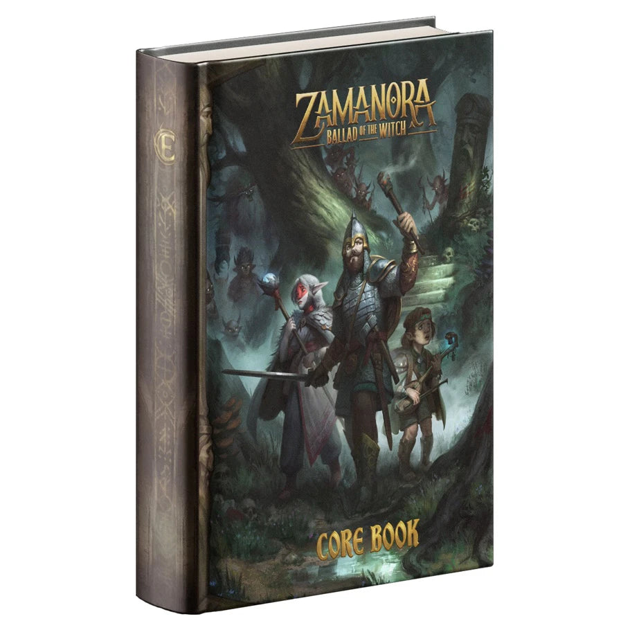 ZAMANORA: Ballad of the Witch: Core Book (PREORDER) - Ballad of the Witch Core Book" in gold lettering.