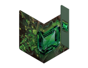 Heavy Play ETB Playmat: Art Masters Series - Emerald - Folded heavy-duty playmat with emerald green gemstone design, dark forest green accents, and nature-inspired artwork.