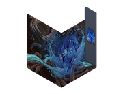 Heavy Play ETB Playmat: Art Masters Series - Sapphire - Folded playmat with vibrant sapphire blue crystal artwork and dark, swirling abstract background.