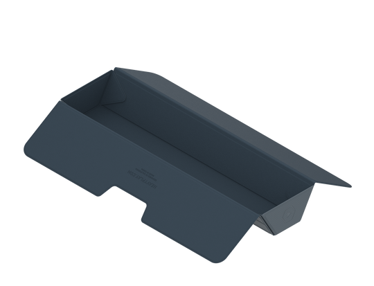 Heavy Play ETB Playmat Tube - Artificer Grey - Dark grey durable playmat tube with angled sides and flat base for game component organization.