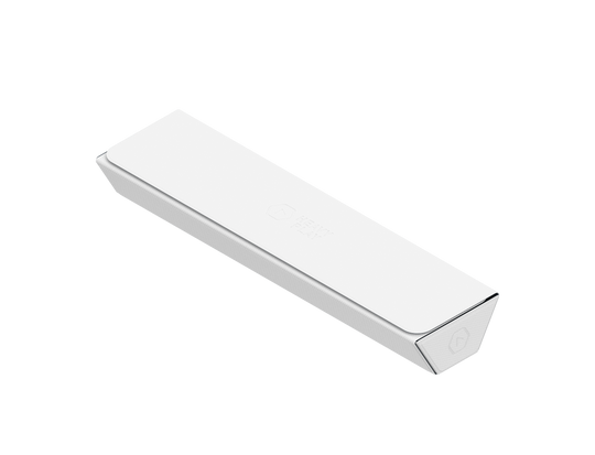 Heavy Play ETB Playmat Tube - Cleric White - White rectangular playmat tube with rounded edges and subtle embossed logo on top.