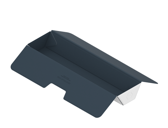 Heavy Play ETB Playmat Tube - Cleric White - White rectangular playmat tube with angled edges and smooth matte finish.