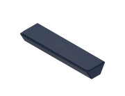 Heavy Play ETB Playmat Tube - Rogue Blue - Rectangular navy blue padded playmat tube with stitched edges and embossed logo on top.