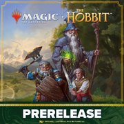 MTG The Hobbit Prerelease Events - Murray - Magic The Gathering The Hobbit prerelease event promotional card featuring Gandalf, a dwarf warrior, and Bilbo Baggins.