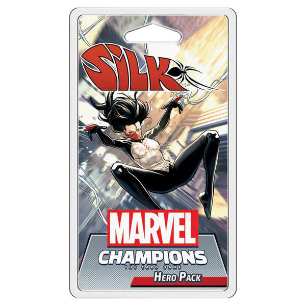 Marvel Champions: The Card Game - Silk Hero Pack - Marvel Champions Silk Hero Pack card game expansion featuring dynamic illustration of Silk character in black and white.