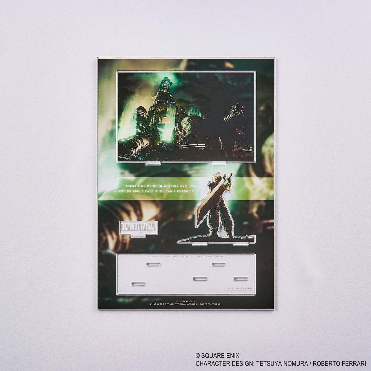 Final Fantasy VII Rebirth Acrylic Diorama - Cloud (PREORDER) - Acrylic diorama featuring Cloud from Final Fantasy VII Rebirth, with his iconic sword and a green-toned background scene.