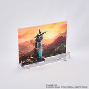 Final Fantasy VII Rebirth Acrylic Diorama - Yuffie (PREORDER) - Acrylic diorama featuring Yuffie from Final Fantasy VII Rebirth, standing with ninja star against a vibrant orange sunset.