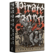 PIRATE BORG: Starter Set (PREORDER) - Hardcover RPG book with dark pirate-themed cover art featuring a crew, tentacles, and fiery red accents.