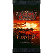 Flesh and Blood: The Hunted Booster Pack - Flesh and Blood The Hunted booster pack with fiery orange and black warrior-themed design, 16 cards.