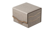 Gatherers' Tavern: Domaru Armory Collection Horizon 100+ Deck Box - Alabaster (PREORDER) - Alabaster-colored rectangular deck box with textured surface and gold wave-like accents on sides and front panel.