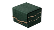 Gatherers' Tavern: Domaru Armory Collection Horizon 100+ Deck Box - Malachite (PREORDER) - Dark green fabric-covered deck box with copper wave accents and a rectangular, compact shape.