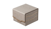 Gatherers' Tavern: Domaru Armory Collection Horizon 133+ Deck Box - Alabaster (PREORDER) - Alabaster-colored rectangular deck box with textured surface and subtle wave pattern on the sides.