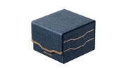 Gatherers' Tavern: Domaru Armory Collection Horizon 133+ Deck Box - Lazulite (PREORDER) - Dark blue textured deck box with gold wave-like accents and a secure lid designed to hold cards and gaming accessories.