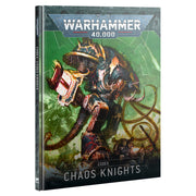 Warhammer 40,000 - Chaos Knights - Codex - Warhammer 40,000 Codex Chaos Knights hardcover with dark green and metallic cover featuring armored Chaos Knight warrior.