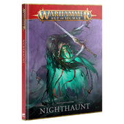 Warhammer - Age of Sigmar - Nighthaunt Battletome - Warhammer Age of Sigmar Nighthaunt Battletome with ghostly wraith figure in green and black on a purple background.