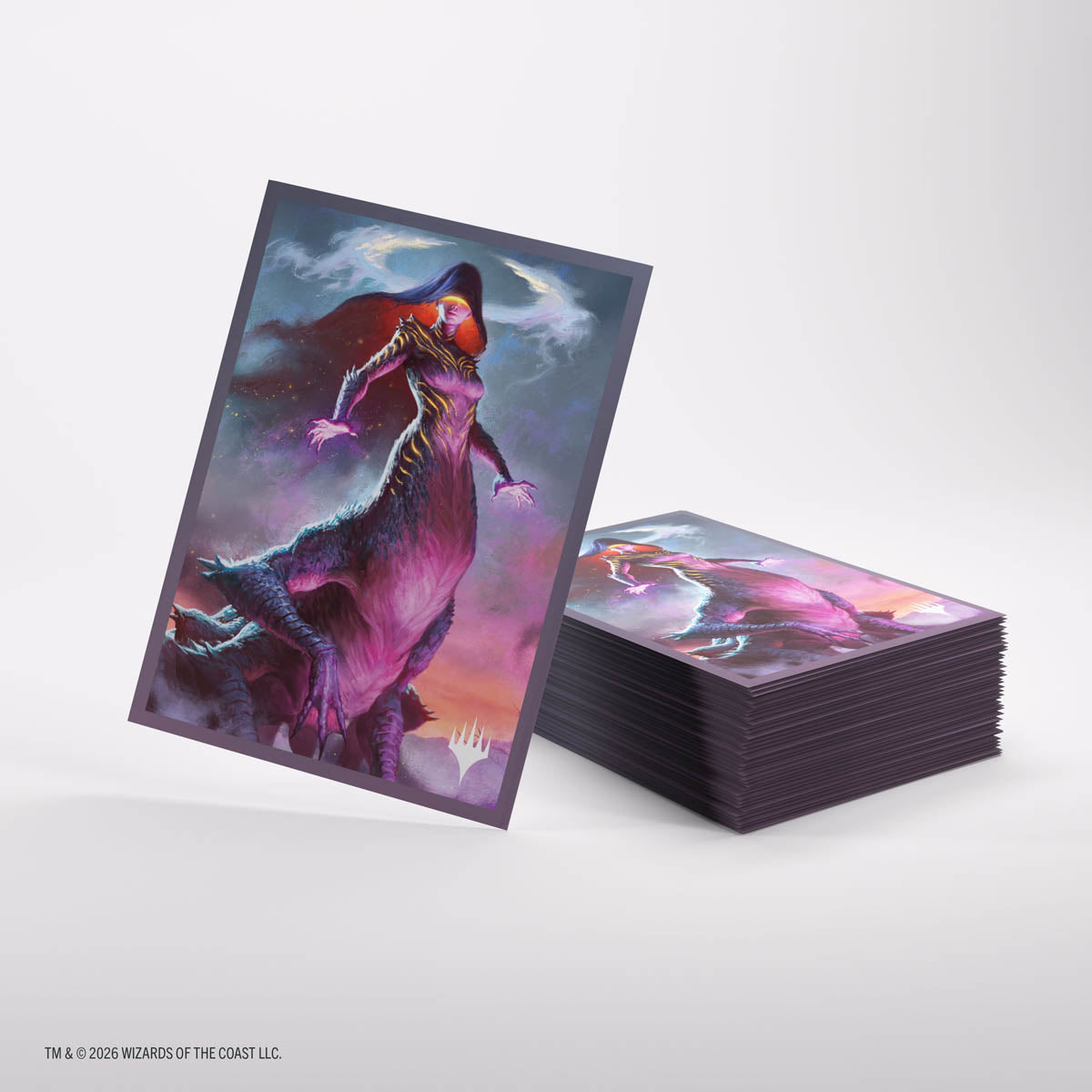 Gamegenic Premium Art Sleeves: Lorwyn Eclipsed - Moonshadow - Deck of premium art sleeves featuring a mystical, shadowy figure in dark purple and blue hues with glowing red eyes and.