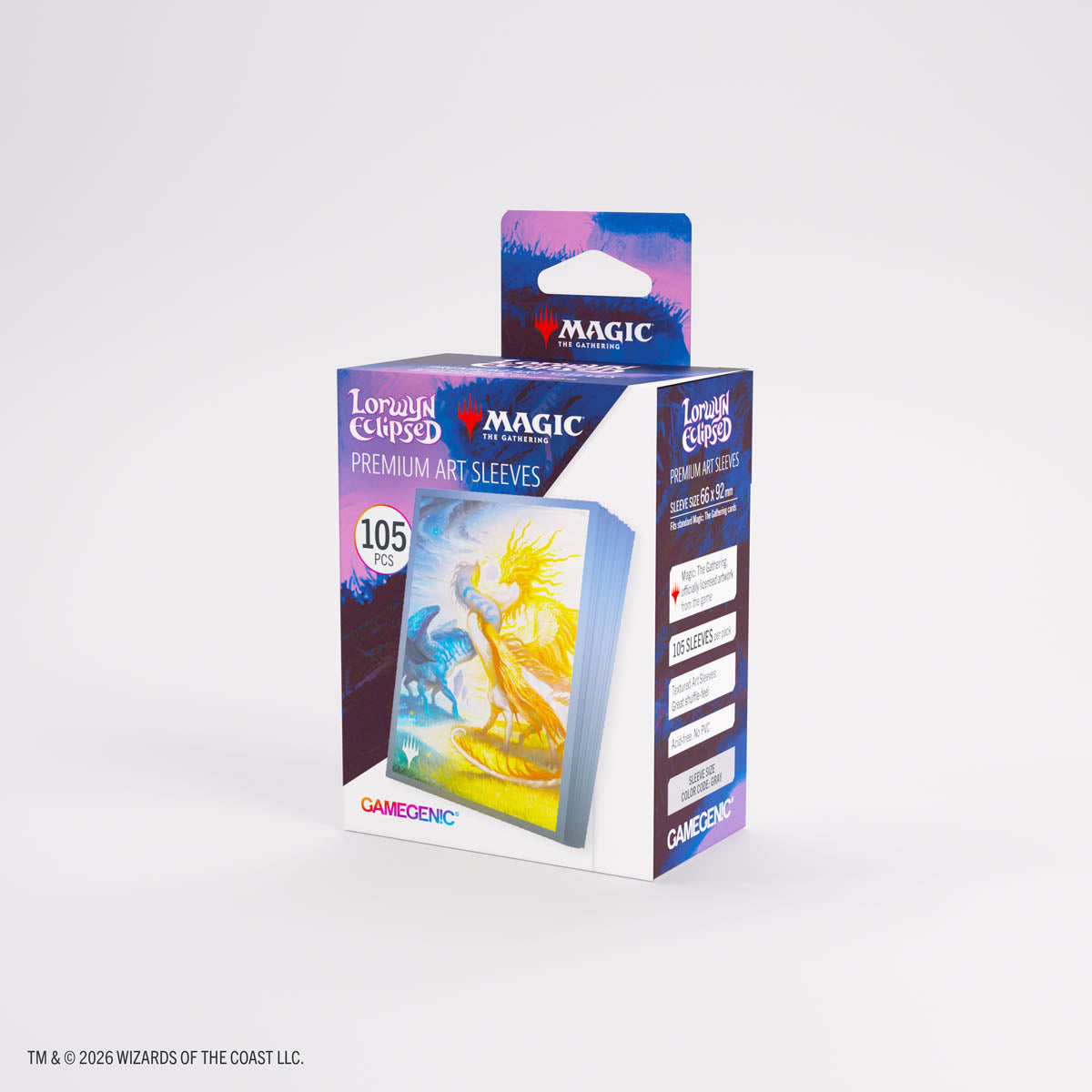 Gamegenic Premium Art Sleeves: Lorwyn Eclipsed - Celestial Reunion - The Gathering premium card sleeves featuring golden and blue ethereal figures on a celestial background.