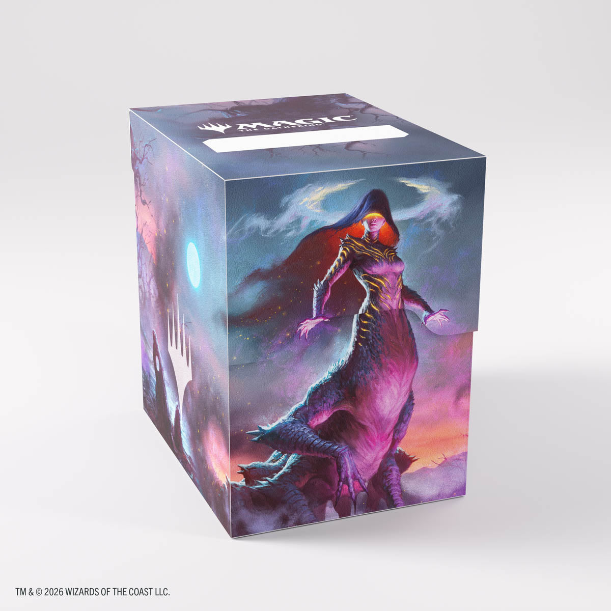Gamegenic Soft Crate 80+: Lorwyn Eclipsed - Moonshadow - Purple and dark blue soft card storage box with fantasy creature and hooded figure artwork, rectangular shape.