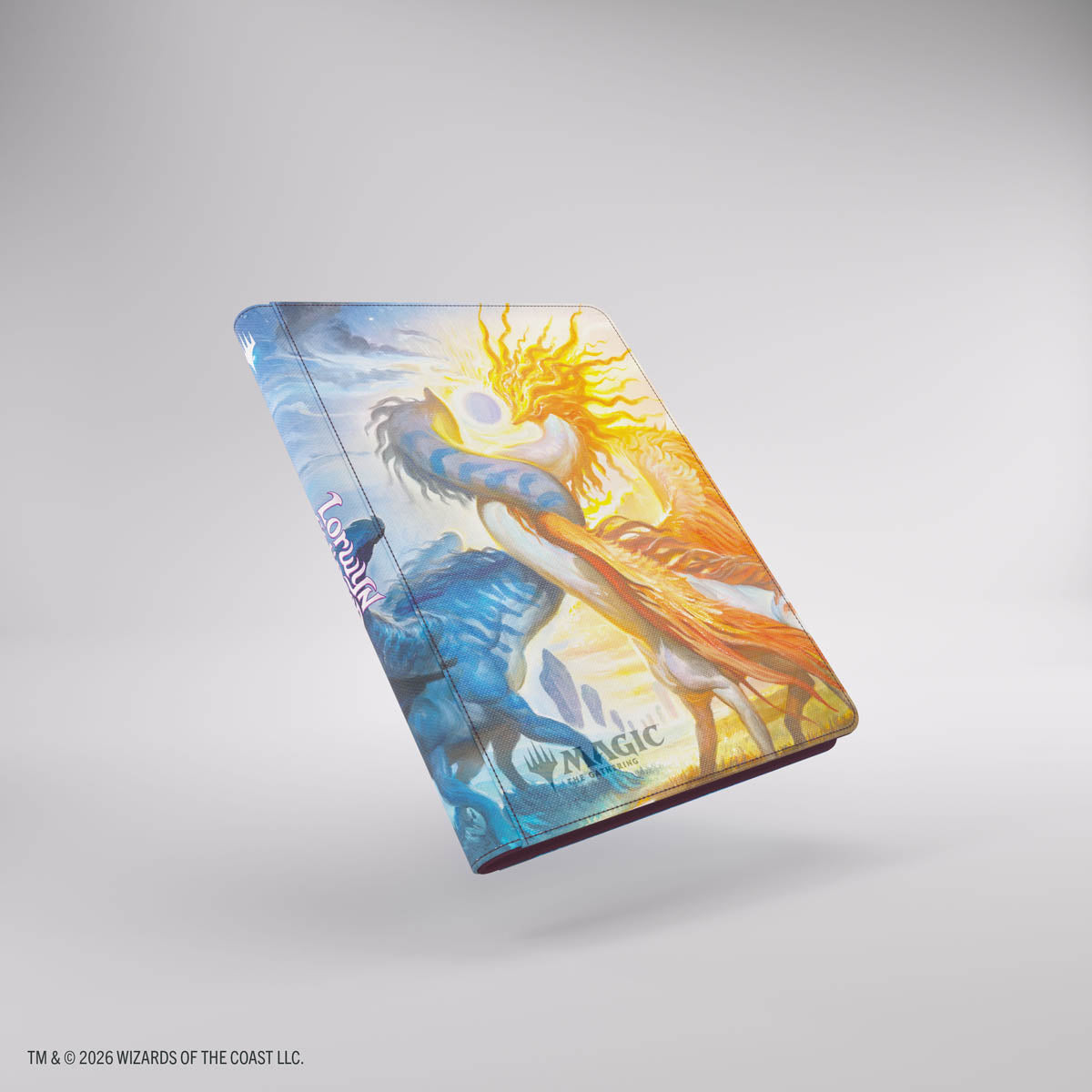 Gamegenic Zip-Up Album 18-Pocket: Lorwyn Eclipsed - Celestial Reunion - Zip-up card album with vibrant fantasy artwork featuring blue and orange celestial figures on the cover, smooth finish.