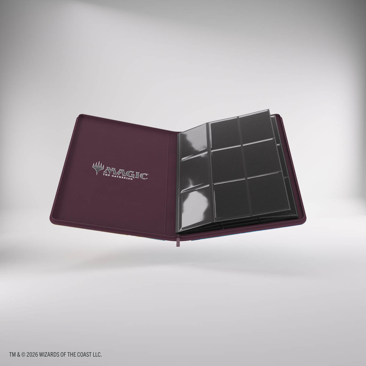 Gamegenic Zip-Up Album 18-Pocket: Lorwyn Eclipsed - Celestial Reunion - Maroon zip-up card album with silver "Magic" logo, 18 clear plastic pockets for trading cards.