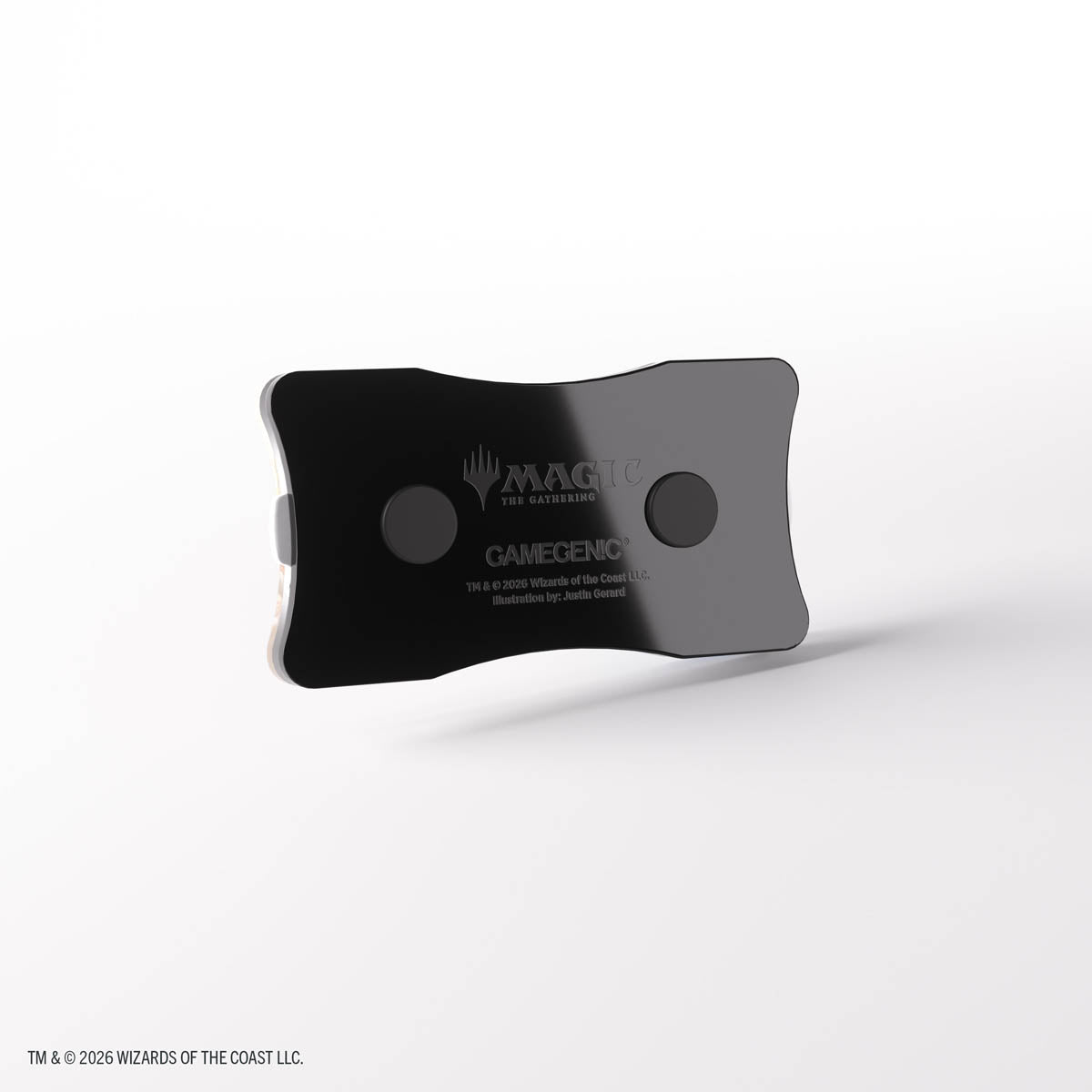 Gamegenic Double Life Counter: Lorwyn Eclipsed - Celestial Reunion (PREORDER) - Black curved dual life counter with glossy finish and subtle celestial design elements.