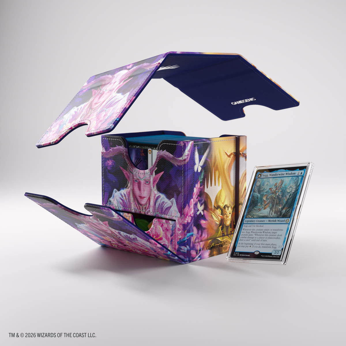 Gamegenic Sidekick PRO 100+ XL: Lorwyn Eclipsed - Morcants Loyalist/Dawnhand Eulogist - The Gathering card beside it.