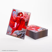 Gamegenic Premium Art Sleeves: Marvel Super Heroes - The Scarlet Witch - Card sleeve featuring Scarlet Witch in red costume with glowing magical effects on a white background.