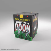 Gamegenic Squire 100+ XL Deck Box: Marvel Super Heroes - Doctor Doom - Black rectangular deck box featuring Doctor Doom artwork with green armor and metal hands, Marvel branding, and bold yellow.