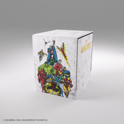 Gamegenic Squire 100+ XL Deck Box: Marvel Super Heroes - Marvel Age - White rectangular deck box featuring classic Marvel superheroes artwork including Hulk, Iron Man, Captain America, and Thor,