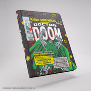 Gamegenic 18-Pocket Zip-Up Album: Marvel Super Heroes - Doctor Doom - Black zip-up card album featuring colorful Doctor Doom comic art with bold white and yellow text and green accents.