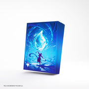 Gamegenic Premium Art Sleeves: Secrets of Strixhaven - Island (PREORDER) - Deck of blue card sleeves featuring a glowing water droplet and a silhouette casting a magic spell.
