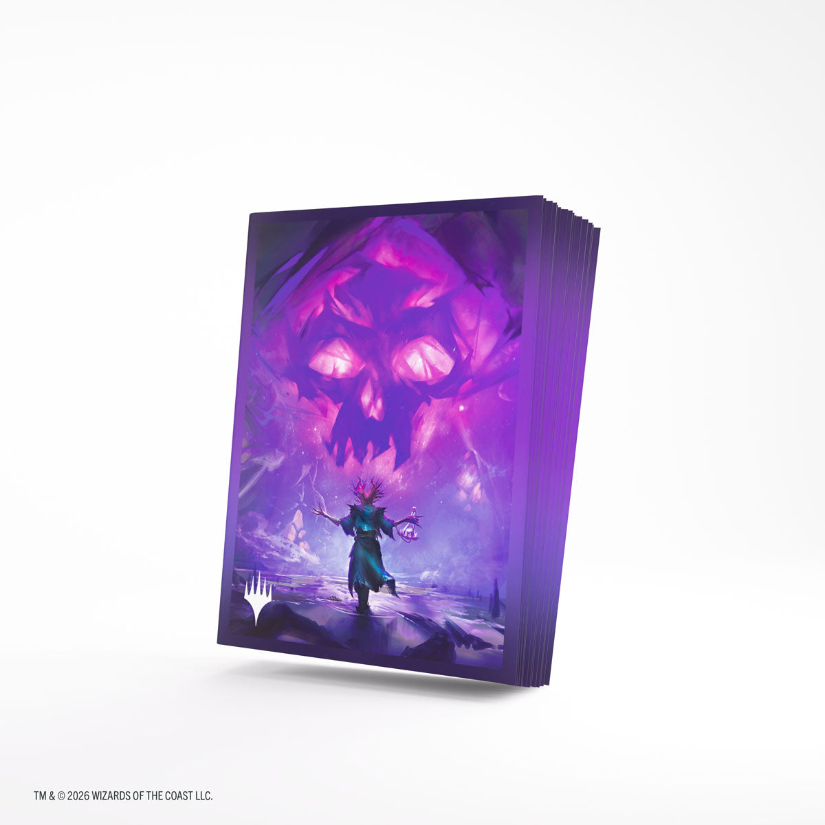 Gamegenic Premium Art Sleeves: Secrets of Strixhaven - Swamp (PREORDER) - Deck sleeves featuring a mystical purple skull and a cloaked figure casting a spell in a dark swamp scene.