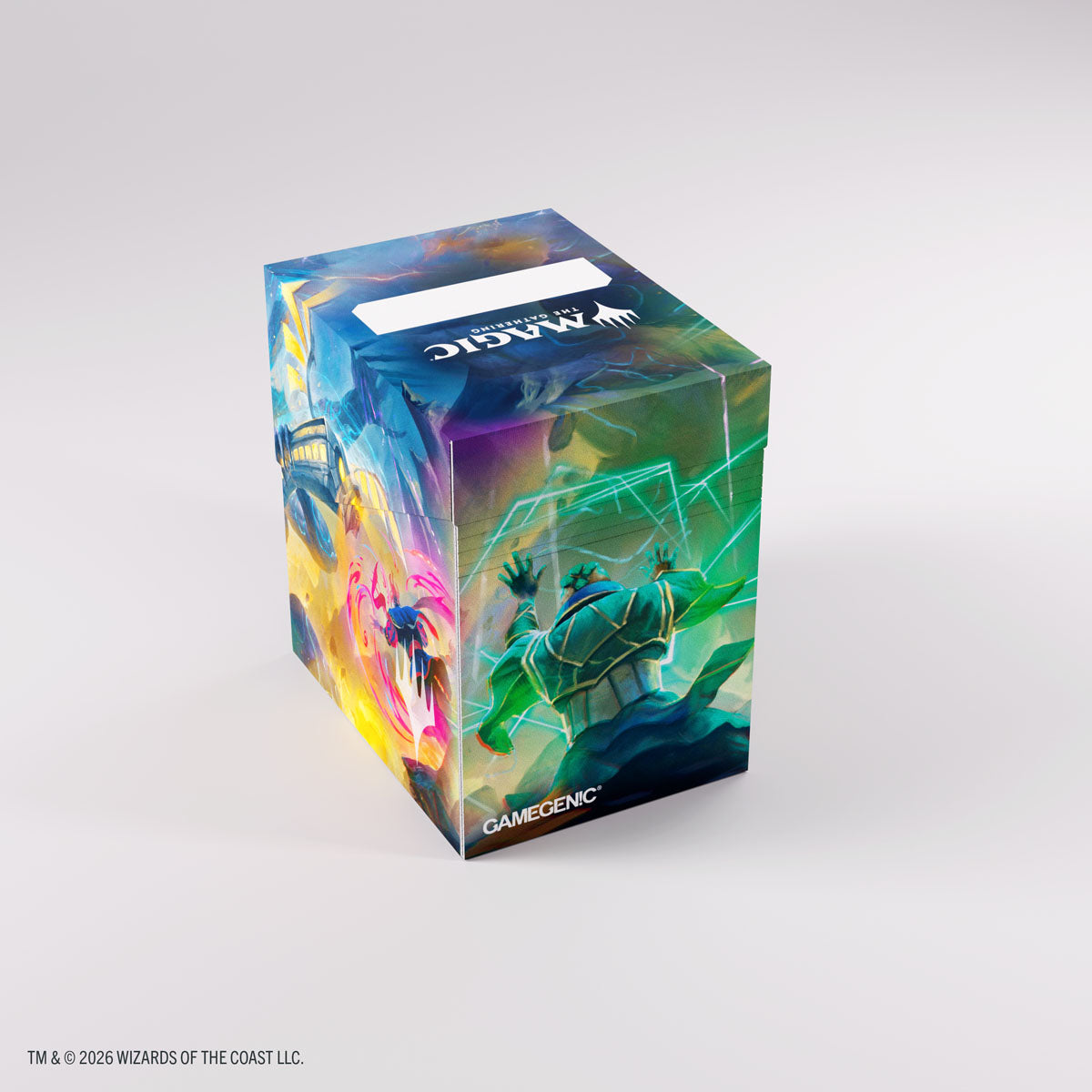 Gamegenic Soft Dynacrate 100+ XL: Secrets of Strixhaven - Moment of Reckoning (PREORDER) - Rectangular card storage box with colorful fantasy artwork featuring magical characters, branded with Magic logo and.