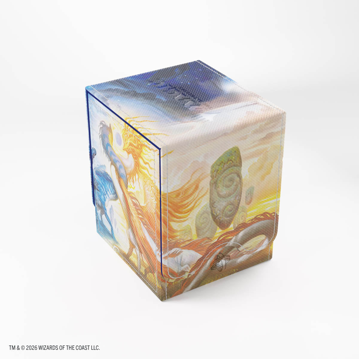 Gamegenic Squire PLUS 100+ XL: Lorwyn Eclipsed - Celestial Reunion - Rectangular storage box for cards featuring colorful fantasy artwork with celestial and natural motifs in blue, orange, and.