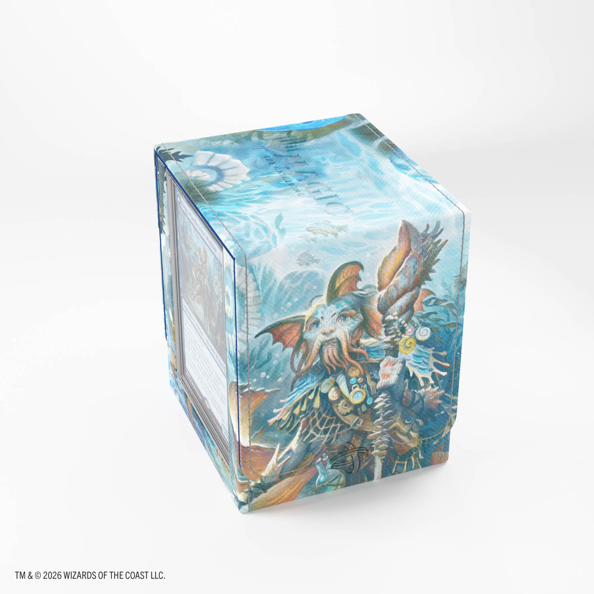 Gamegenic Squire PLUS 100+ XL: Lorwyn Eclipsed - Sygg, Wanderwine Wisdom/Sygg, Wanderbrine Shield - Blue and teal deck box with fantasy warrior character artwork holding a shield and staff, detailed and vibrant design.