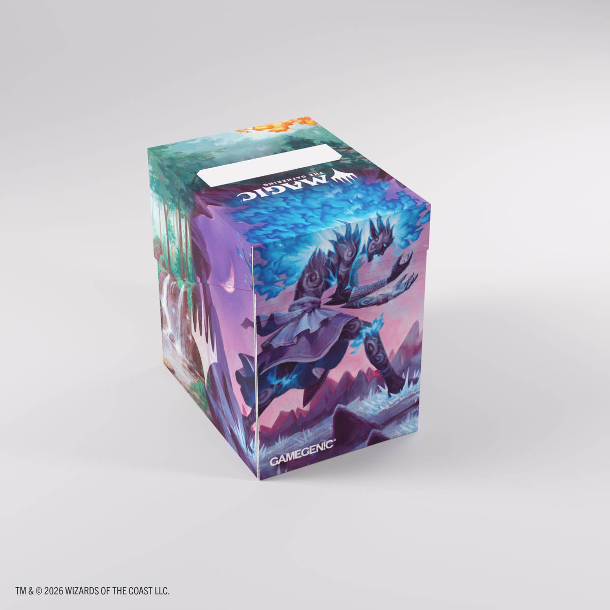 Gamegenic Soft Dynacrate 100+ XL: Lorwyn Eclipsed - Ashling, Rekindled/Ashling, Rimebound - Colorful rectangular card storage box with fantasy artwork of a dynamic warrior figure on front and side panels.