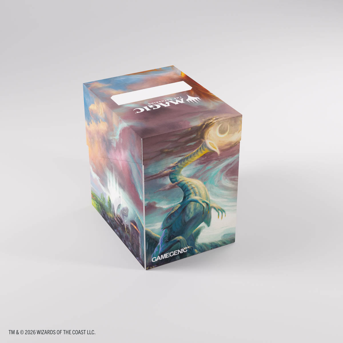 Gamegenic Soft Dynacrate 100+ XL: Lorwyn Eclipsed - Eirdu, Carrier of Dawn/Isilu, Carrier of Twilight - Small rectangular deck box with fantasy art featuring a dragon-like creature breathing fire against a mystical sky, labeled.
