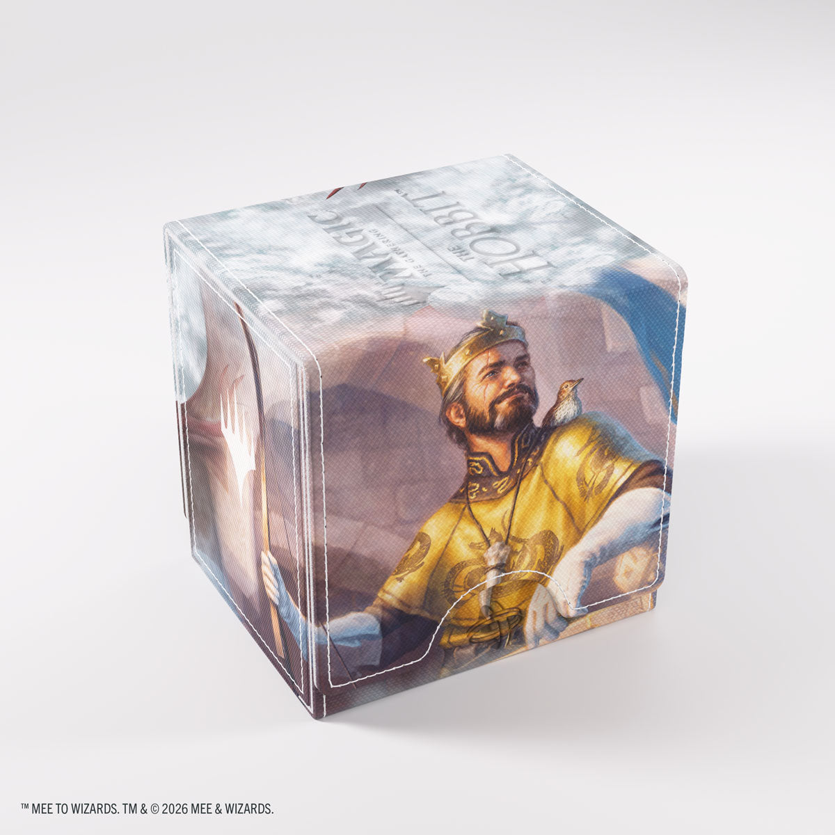Gamegenic- Magic: The Gathering | The Hobbit Sidekick PRO 100+ XL - Bard, King of Dale/ Smaug, Wicked Worm - Transparent plastic deck box featuring illustrated Bard, King of Dale in yellow and brown tones, designed to hold 100+ cards.
