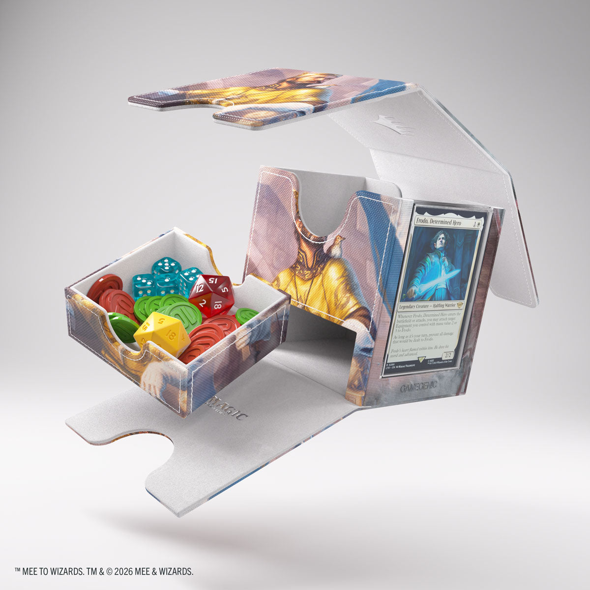 Gamegenic- Magic: The Gathering | The Hobbit Sidekick PRO 100+ XL - Bard, King of Dale/ Smaug, Wicked Worm - The Gathering cards, decorated with fantasy-themed artwork including Bard and Smaug.