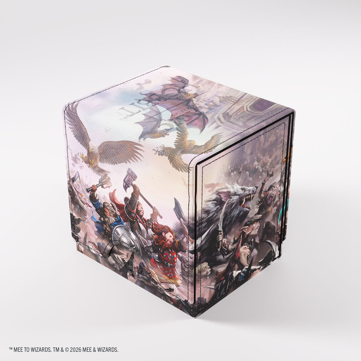 Gamegenic- Magic: The Gathering | The Hobbit Sidekick PRO 100+ XL - Battle of Five armies - Compact rectangular deck box with detailed fantasy battle artwork, featuring warriors and mythical creatures from The.